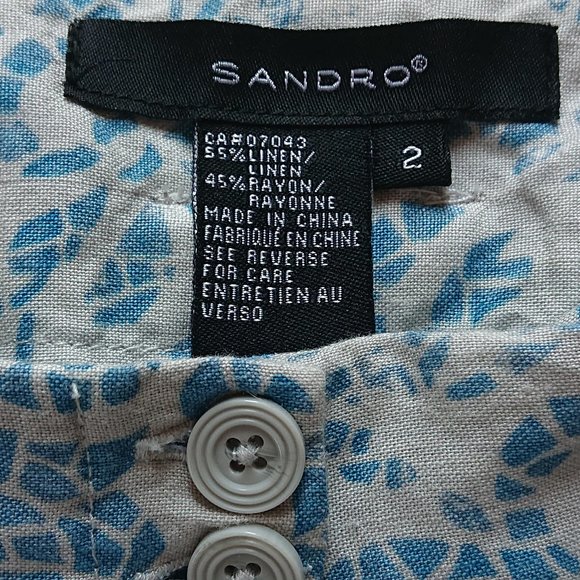 [EUC] SANDRO Linen-blend paperbag skirt - Picture 4 of 5